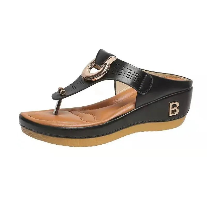 Comfy Boho Wedge Slippers