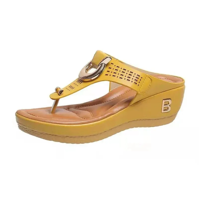 Comfy Boho Wedge Slippers